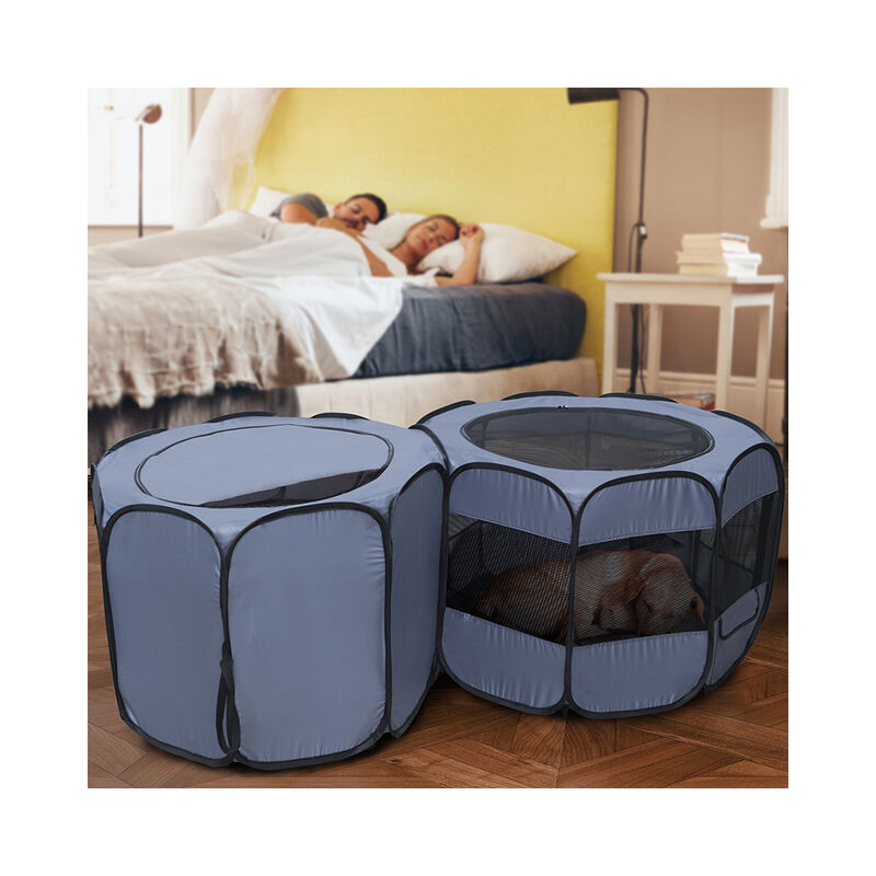 EighteenTek Double Room Pop-Up Pet Playpen, Medium image number 6