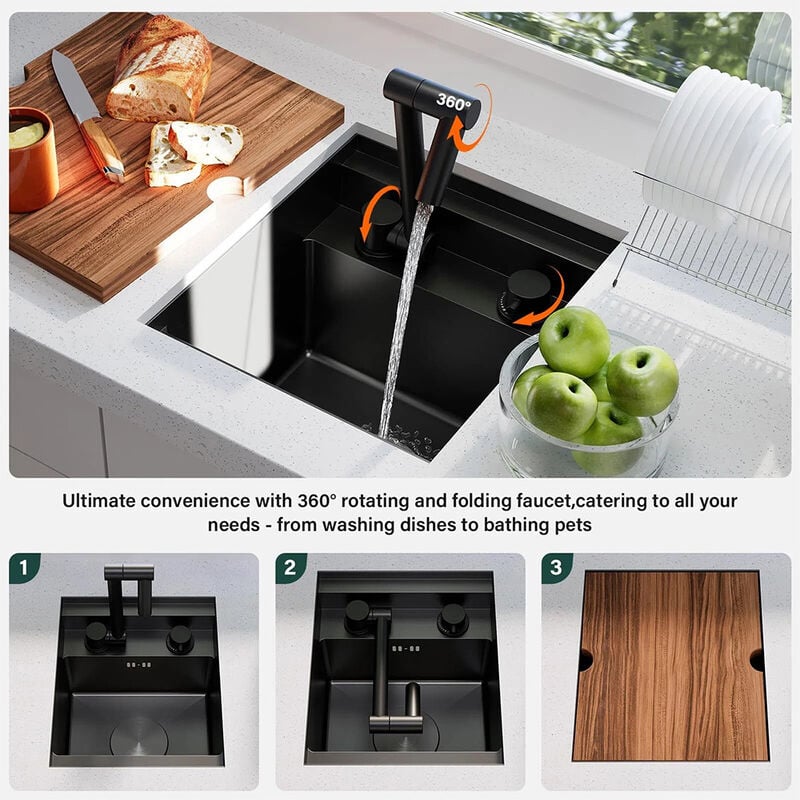 WELLFE RV Kitchen 13 x 15 x 9 in Undermount Bar Sink image number 5