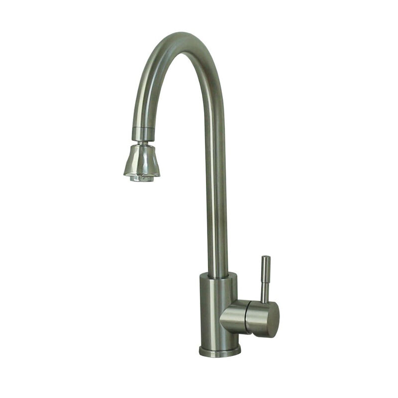 Empire Faucets Single-Lever Gooseneck Spout RV Kitchen Faucet, Brushed Nickel image number 1