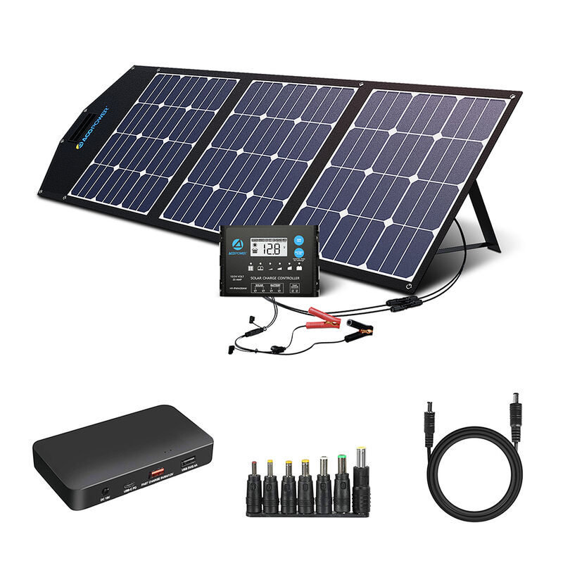 ACOPOWER LTK 120W Foldable Solar Panel Suitcase with 10A Charge Controller image number 1