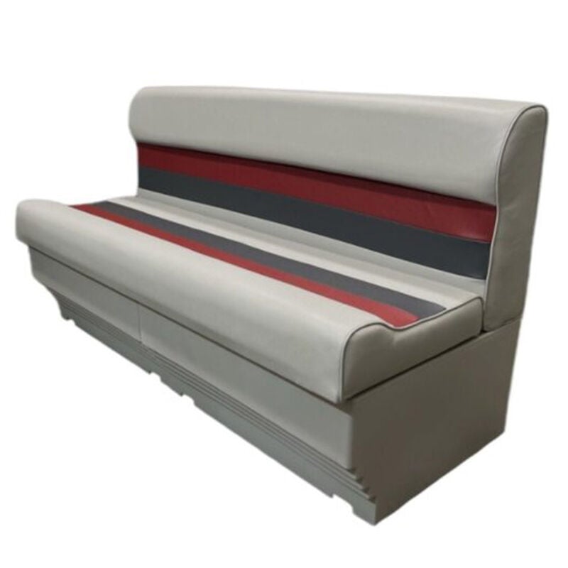 Horizon Manufacturing Premium Series 55" Pontoon Bench Seat Cushion w/ 2 Bases - Gray/Red/Charcoal