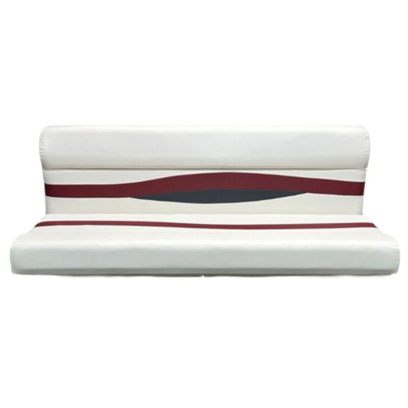 Horizon Manufacturing Elite Series 55" Pontoon Bench Seat Cushion Set Only -  White/Red/Charcoal image number 2