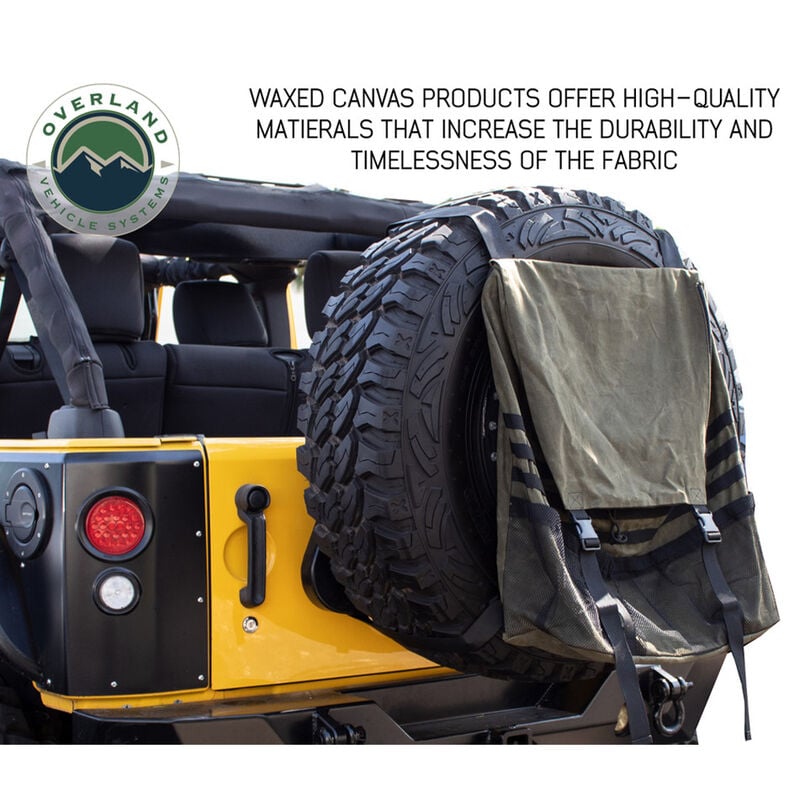Overland Vehicle Systems Canyon Extra Large Trash Bag with Spare Tire Mount, #16 Waxed Canvas image number 7
