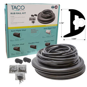 TACO Boat Rub Rail Kit, Black, 70 ft Long