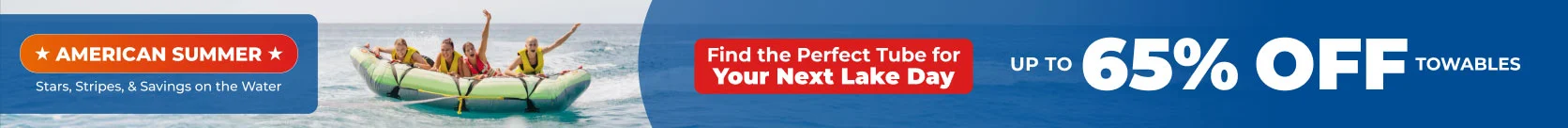 American Summer - Stars, stripes, & savings on the water. Find the perfect tube for your Next Lake Day - Up to 65% off towables