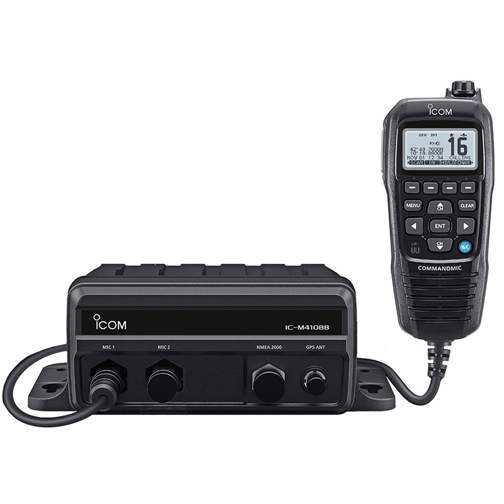 IC-M410BB 11 Black Box VHF w/ Black Command Mic & 2 Command Mic Ports