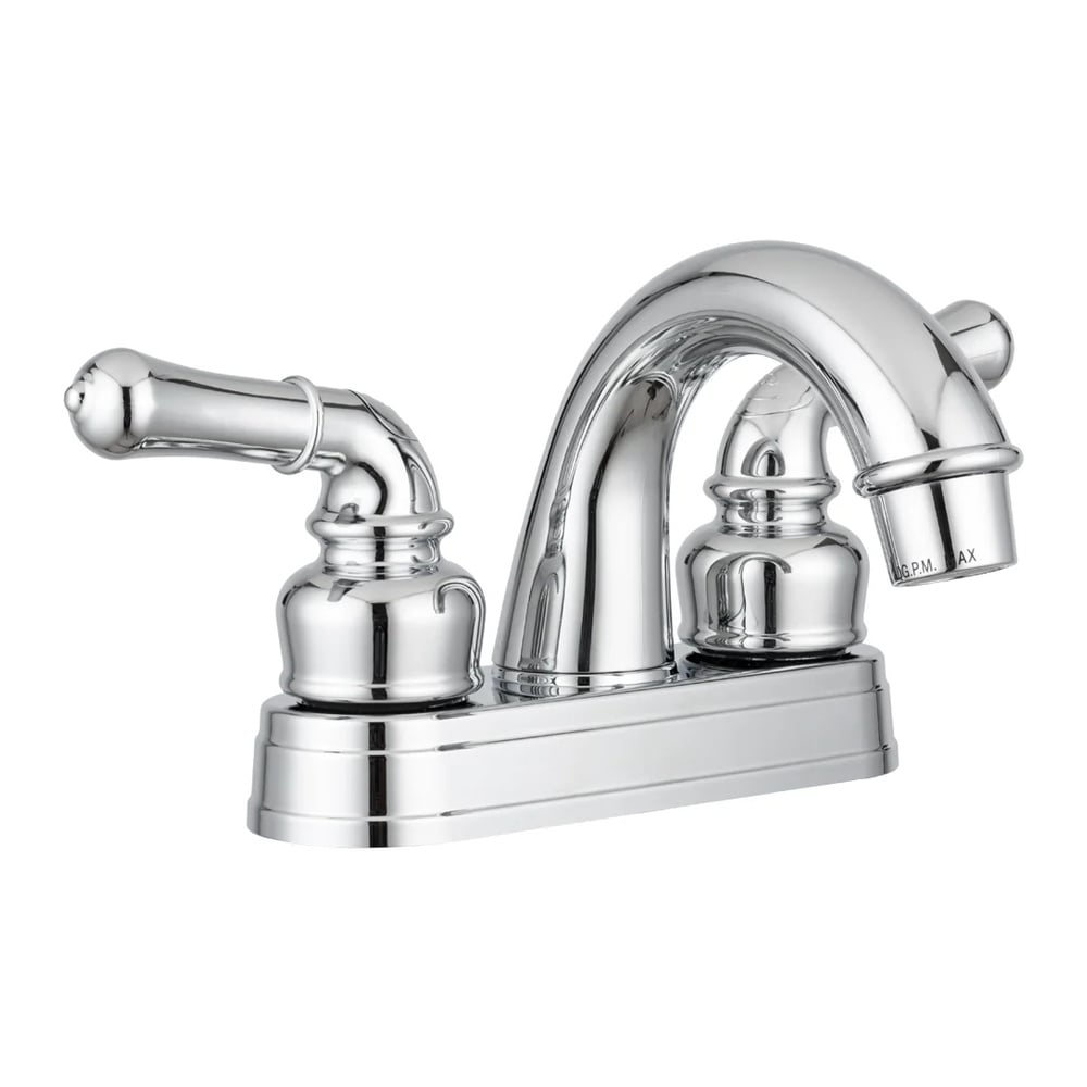 RV FAUCET Chrome Two-Handle Arc-Spout Lavatory Faucet