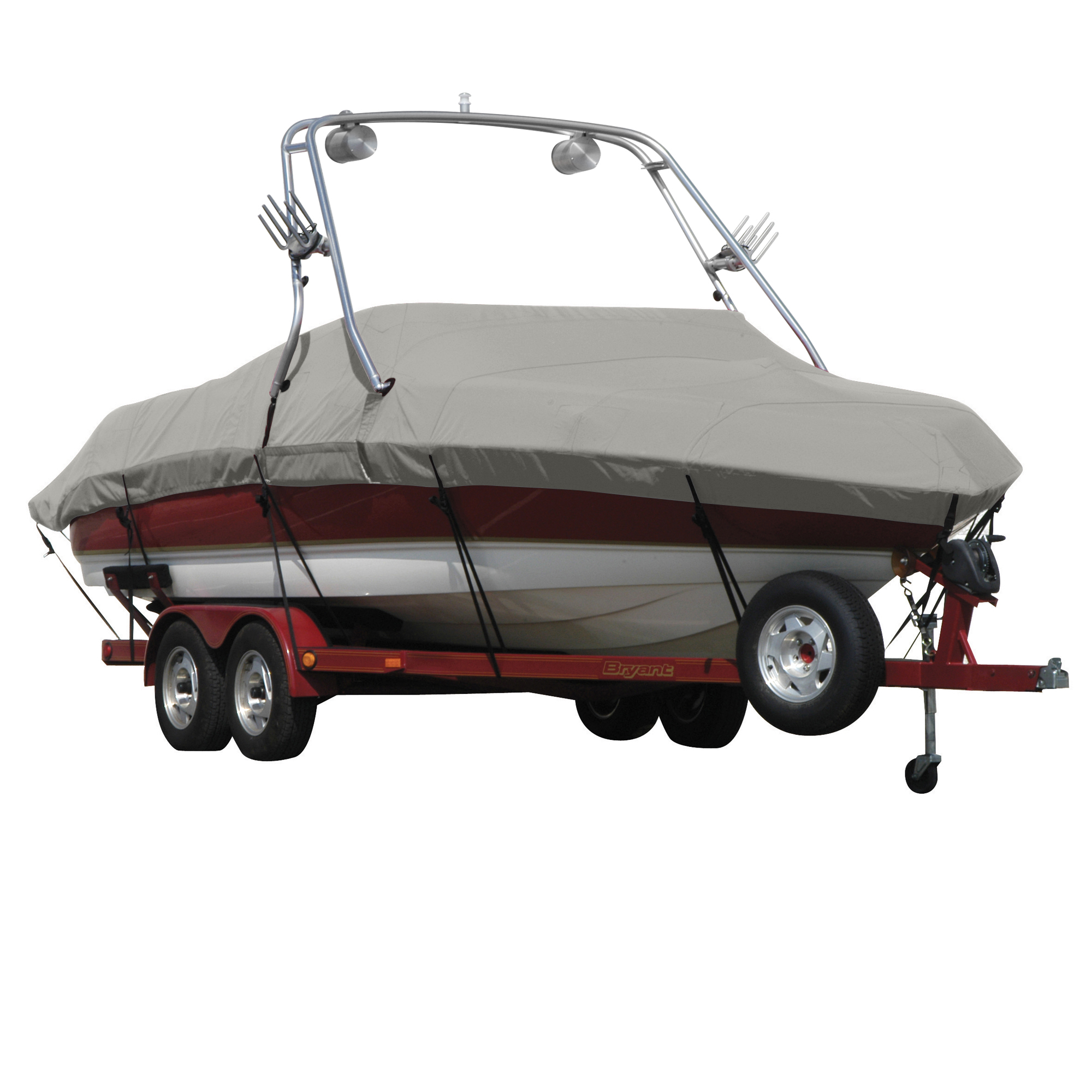 CENTURION CENTURION T5 w/ ECI SKYLON SWOOP TOWER BK Boat Cover in Charcoal Grey Heather - $864.99 at Overton's