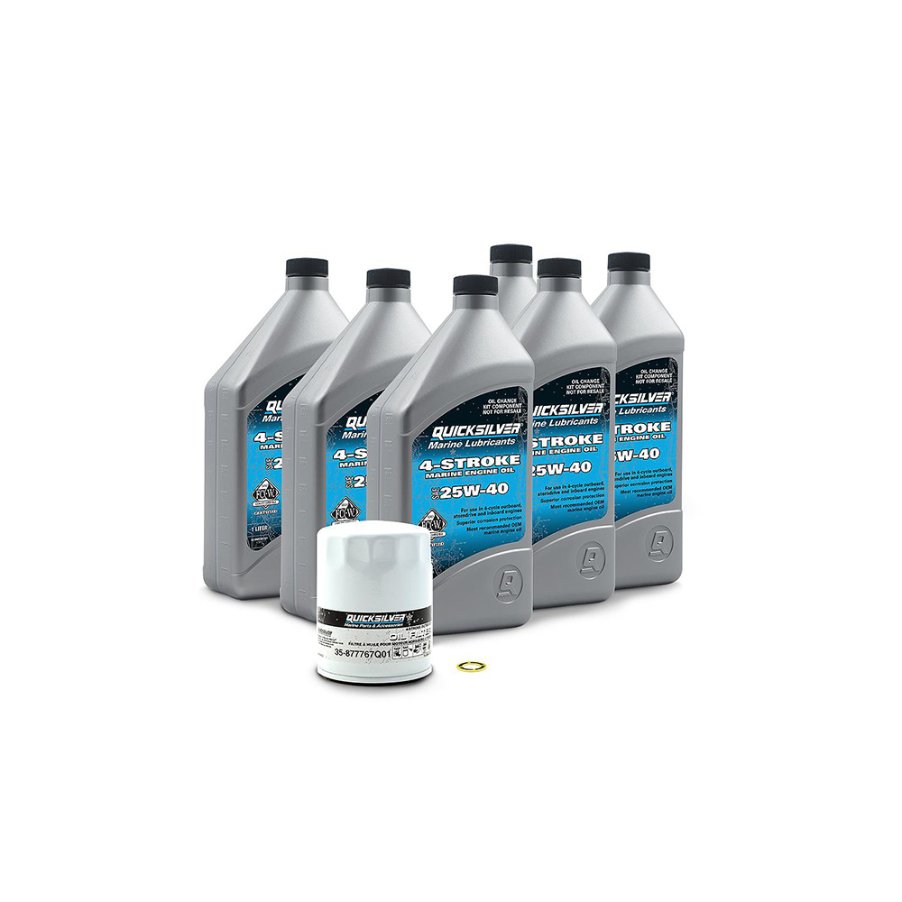 Quicksilver Oil Change Kit 25W-40 for Mercury L4 Verado