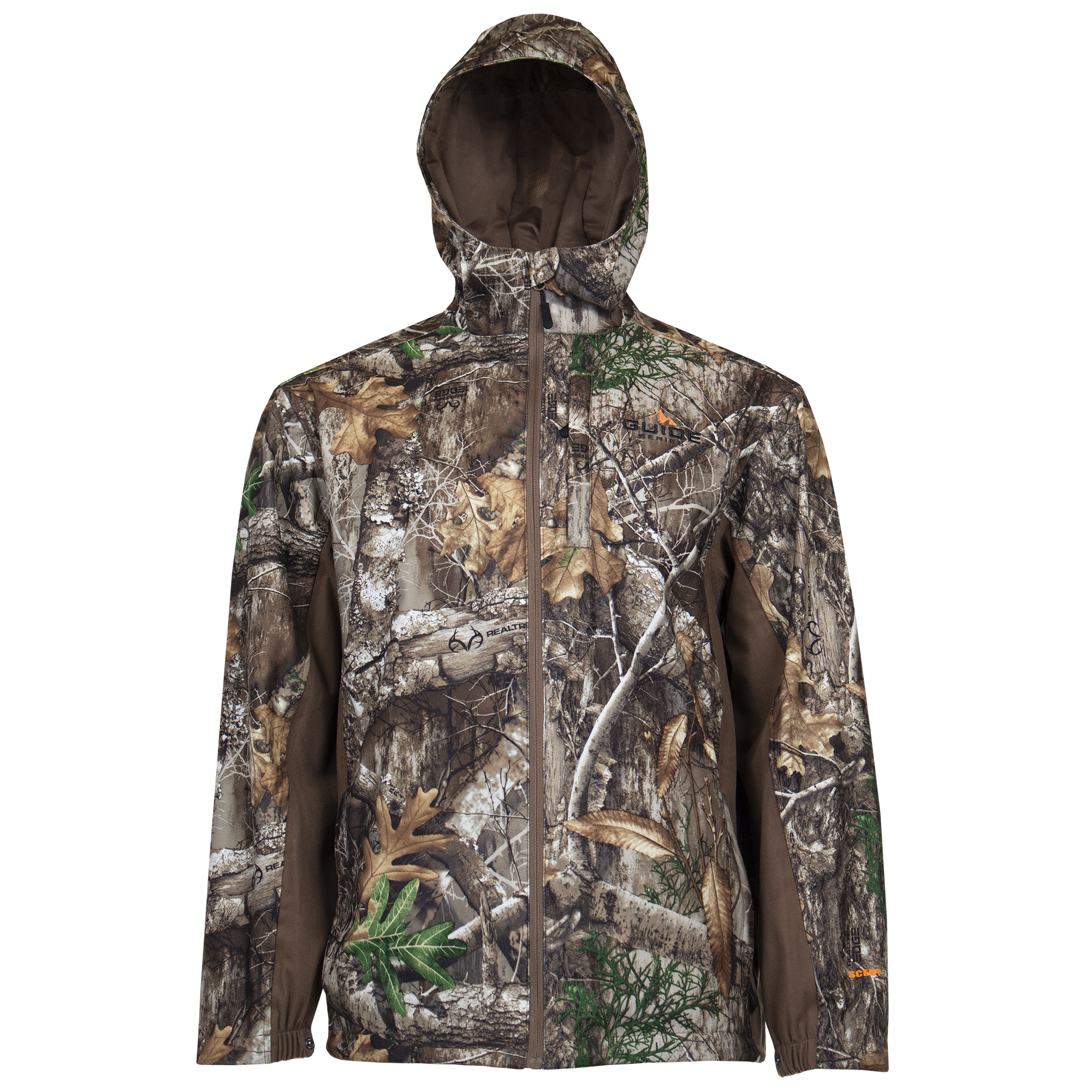 Guide Series Men's Camo Rain Jacket, Realtree Edge