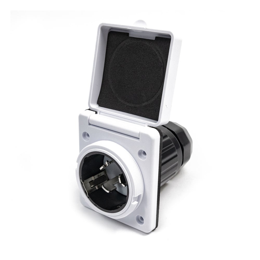 Electric World White 50A RV Inlet
