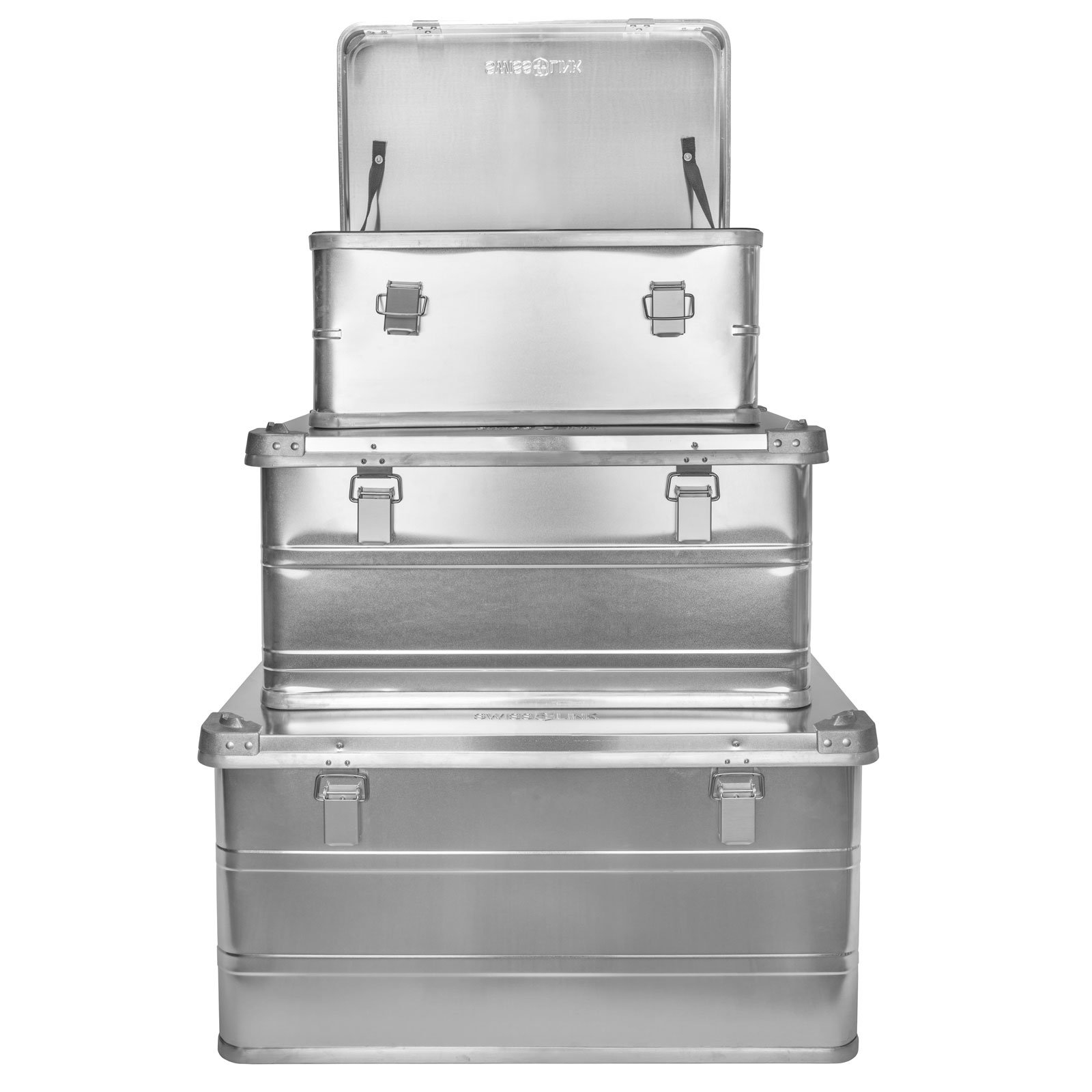 Aluminum Storage Boxes, 3-Pack of Small, Medium, and Large