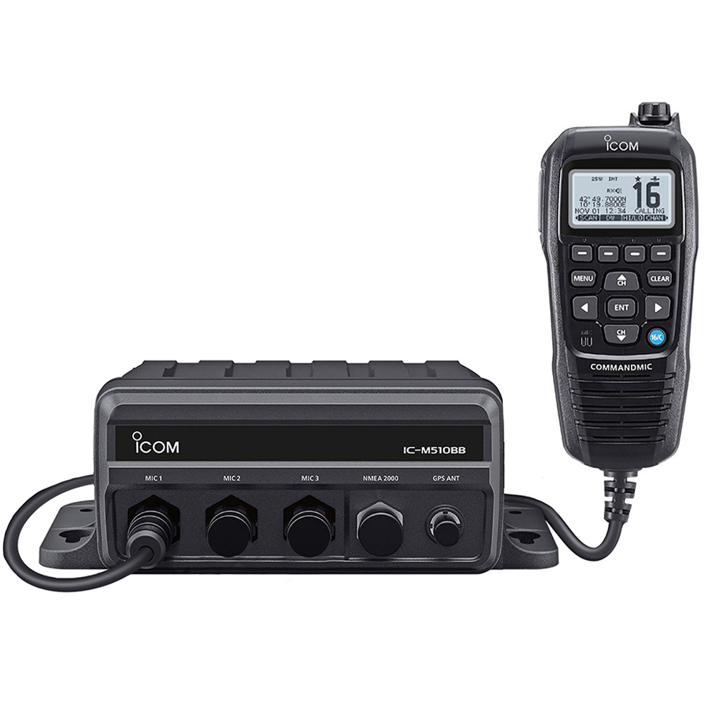 IC-M510BB 21 Black Box VHF w/ Black Command Mic & 3 Command Mic Ports
