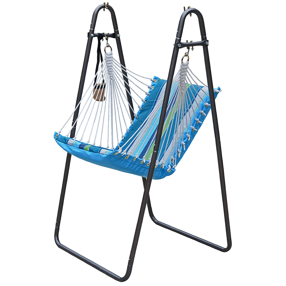 Algoma Sunbrella Soft Comfort Cushion Hanging Swing Chair and Stand