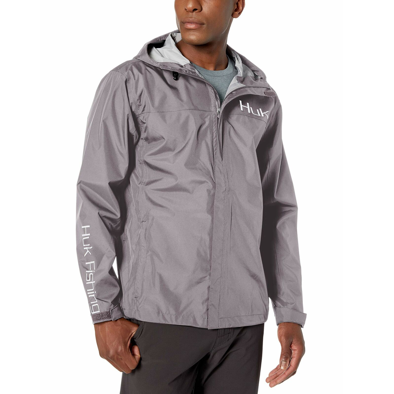HUK Men's Waterproof Breathable Fishing Jacket – Full Zip Fleece, Channel Design, UPF 30+ - View #10
