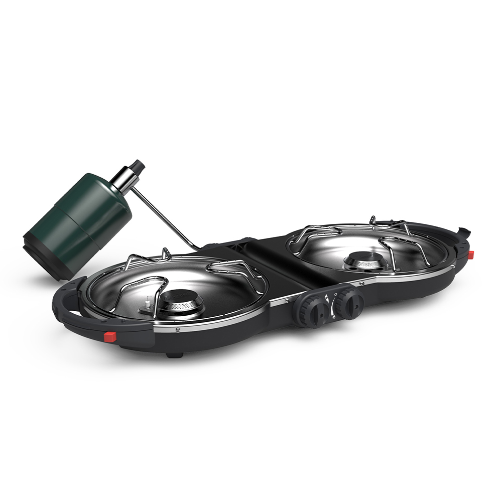 Dawn Deer Portable Cassette Stove With Delicate Storage Bag, Foldable Camp Stove Compact Camping Stove, 2200W Folding Butane Gas Burner (Black