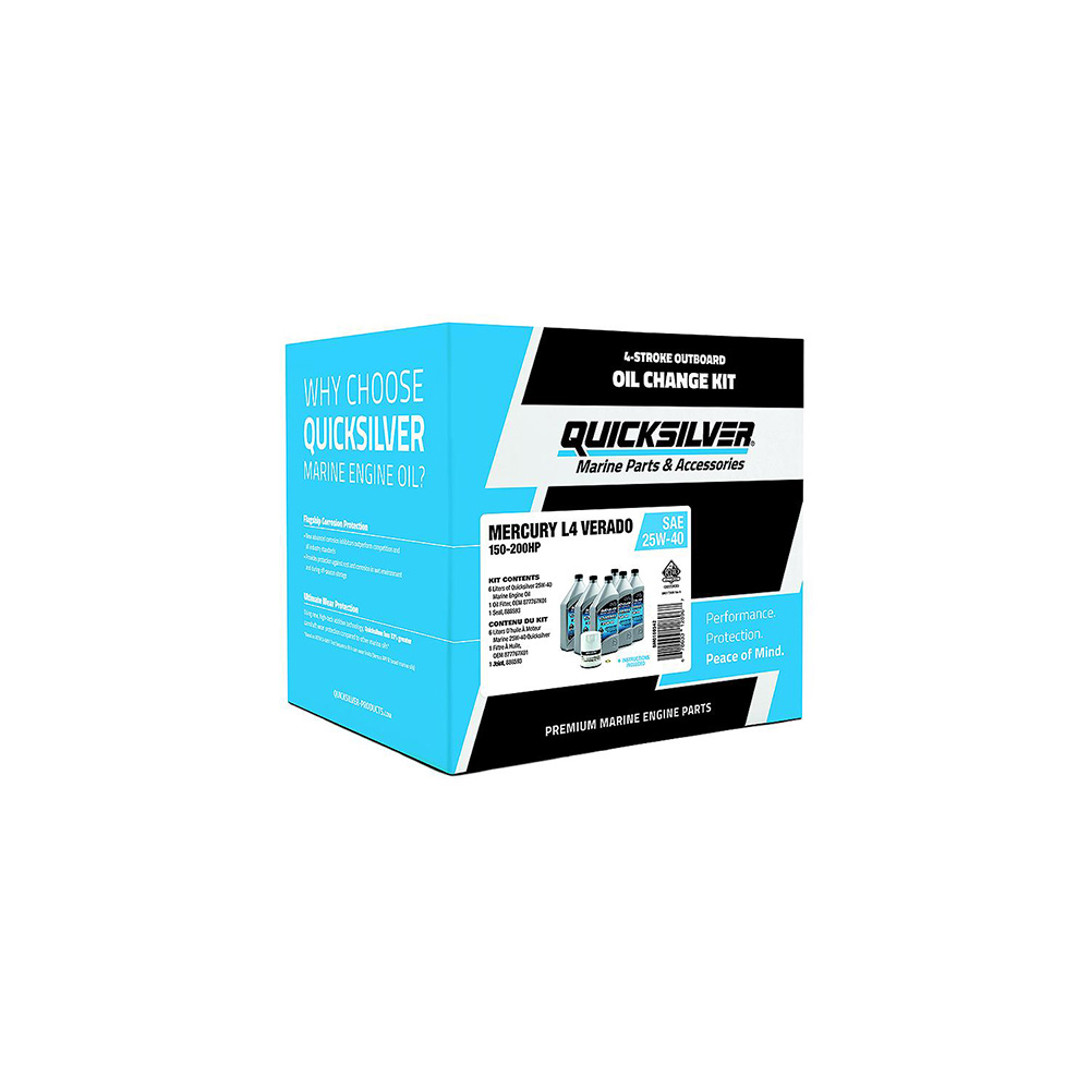 Quicksilver Oil Change Kit 25W-40 for Mercury L4 Verado