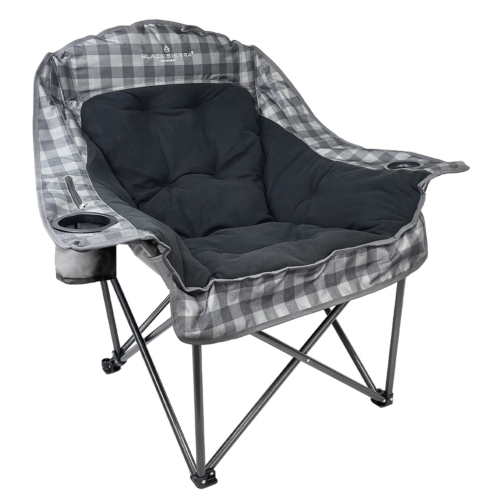 AMX Global Heated Comfort Cloud Chair—Gray Buffalo Check