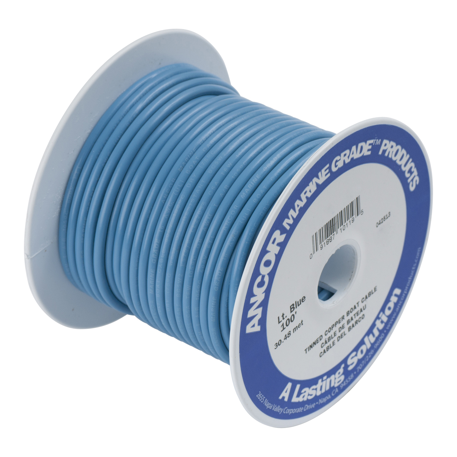 Câble Cuivre étamé ANCOR 0 AWG (53 Mm²) – Rouge, 25 Pieds (7,62 M), Pour Applications électroniques, Communication, énergie