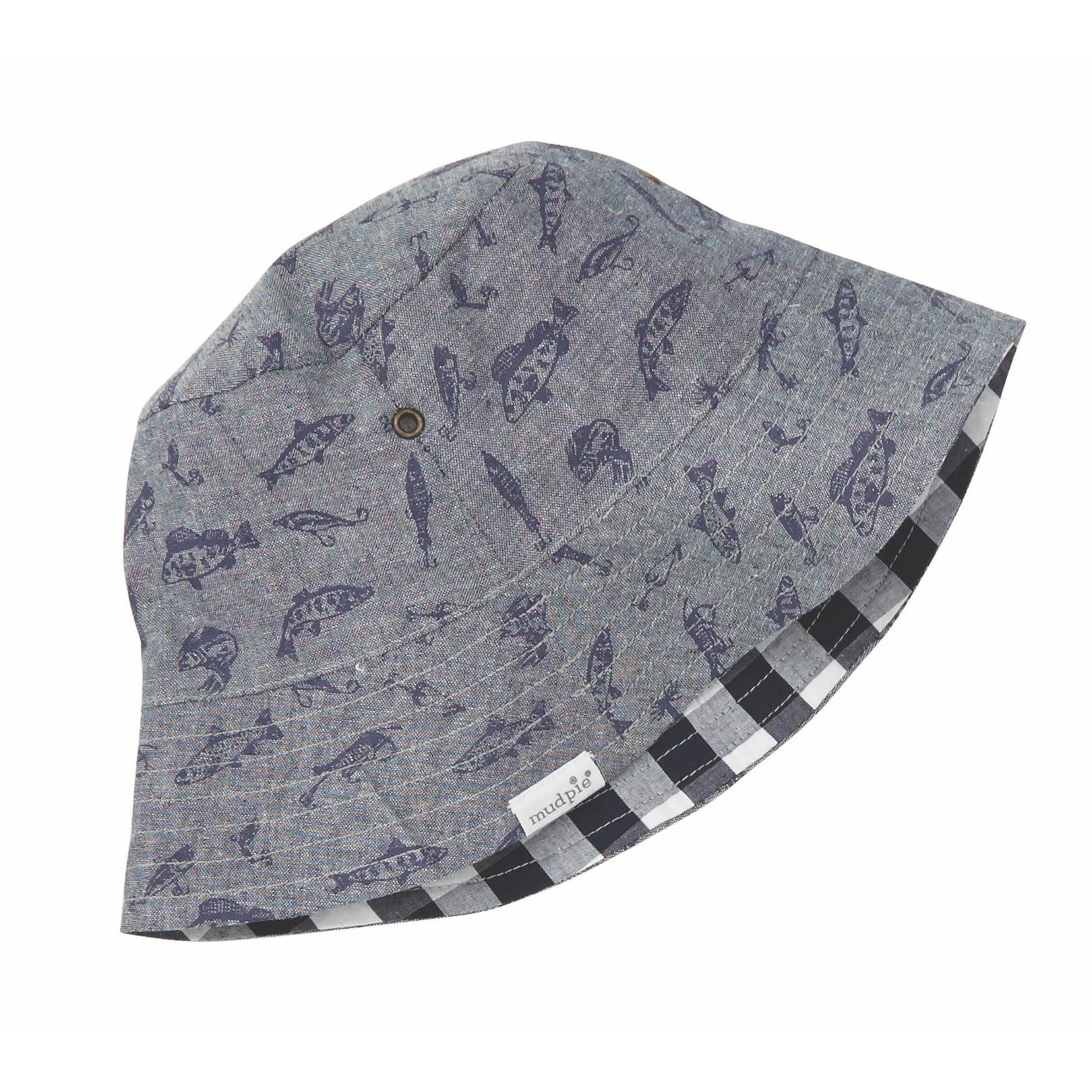 Mud Pie Toddler Boys' Fishing Reversible Bucket Hat