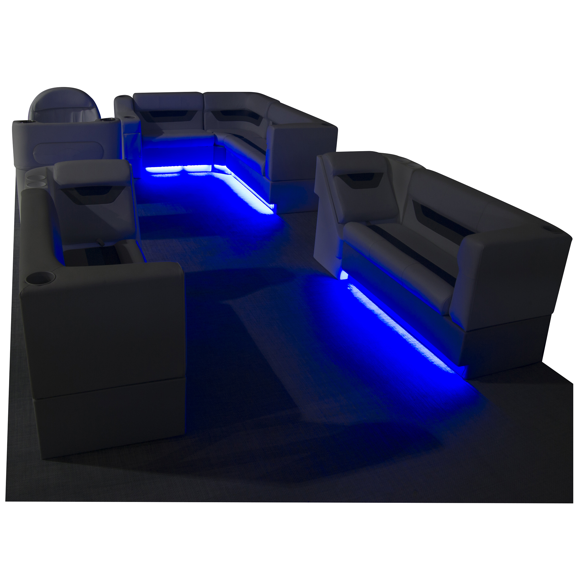 Toonmate Designer Pontoon 36" Wide Bench Seat, Sky Gray Overton's