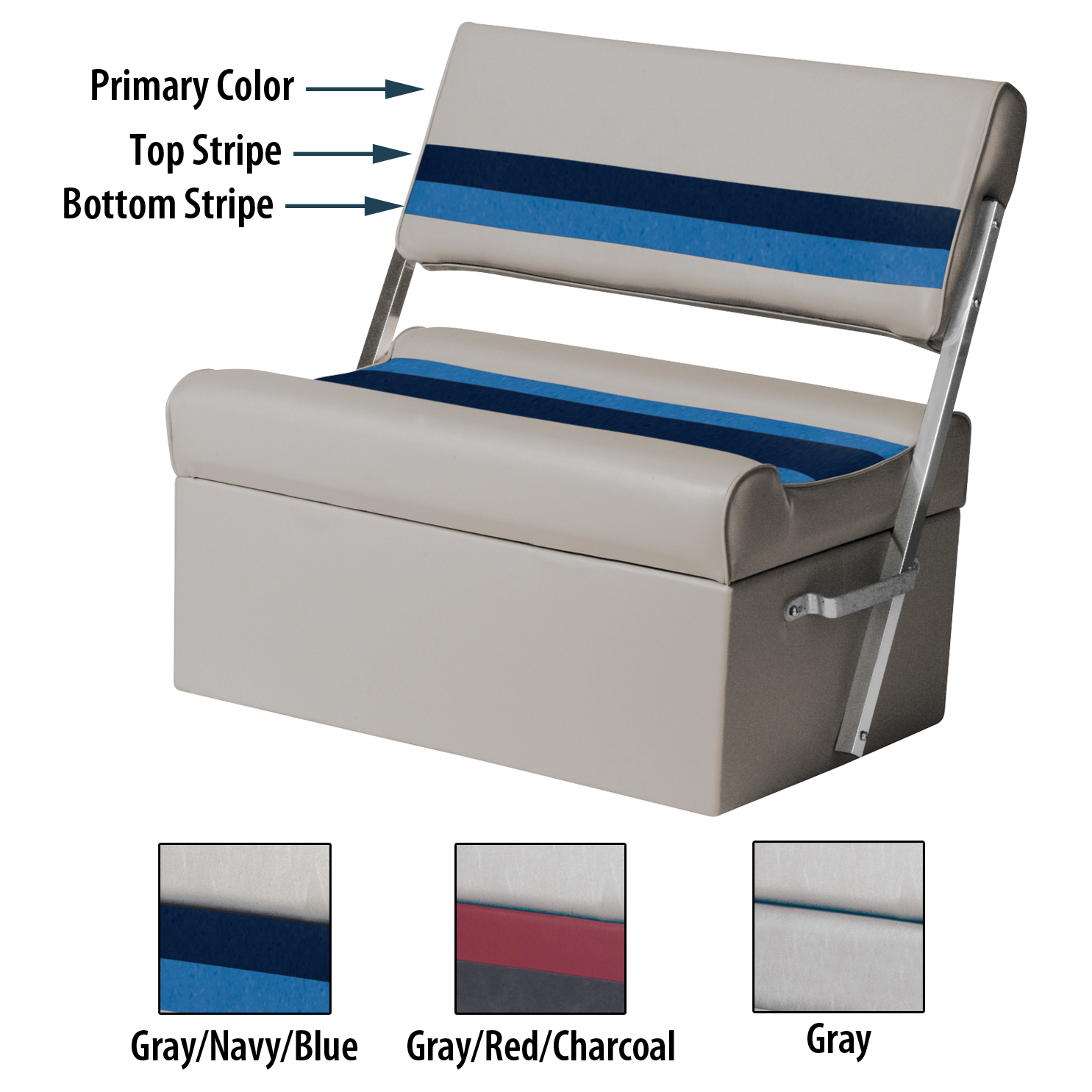 Flip Flop Boat Seat, Toonmate Deluxe Pontoon seat w/classic base