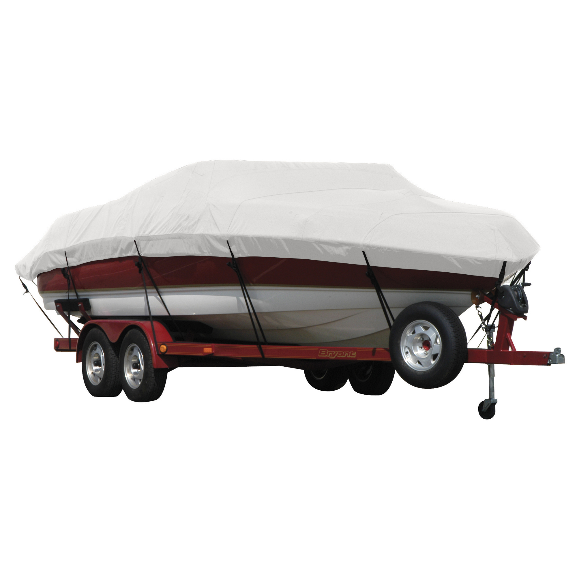 Exact Fit Sunbrella Boat Cover for Cobalt 262 262 Bowrider w/ Stainless Steel Steel Wing I/O. Natural