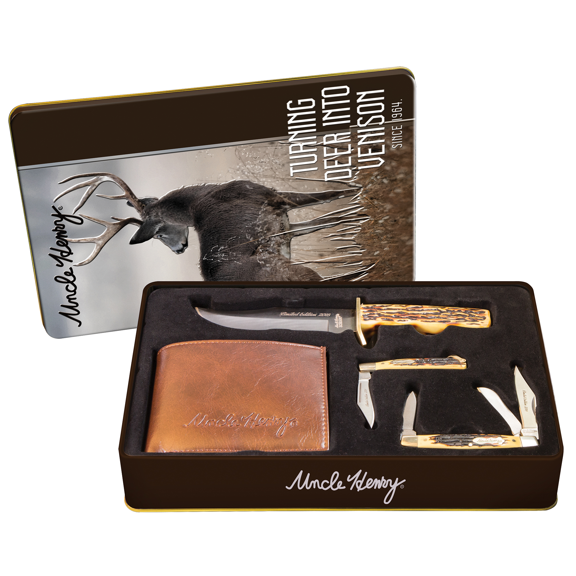 Uncle Henry 2018 Limited Edition 4-Piece Staglon Handle Knife Set