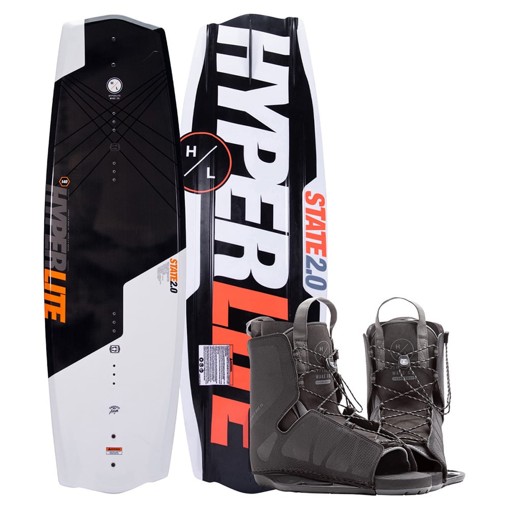 Photo of Hyperlite State 2.0 Wakeboard with Frequency Bindings by Hyperlite