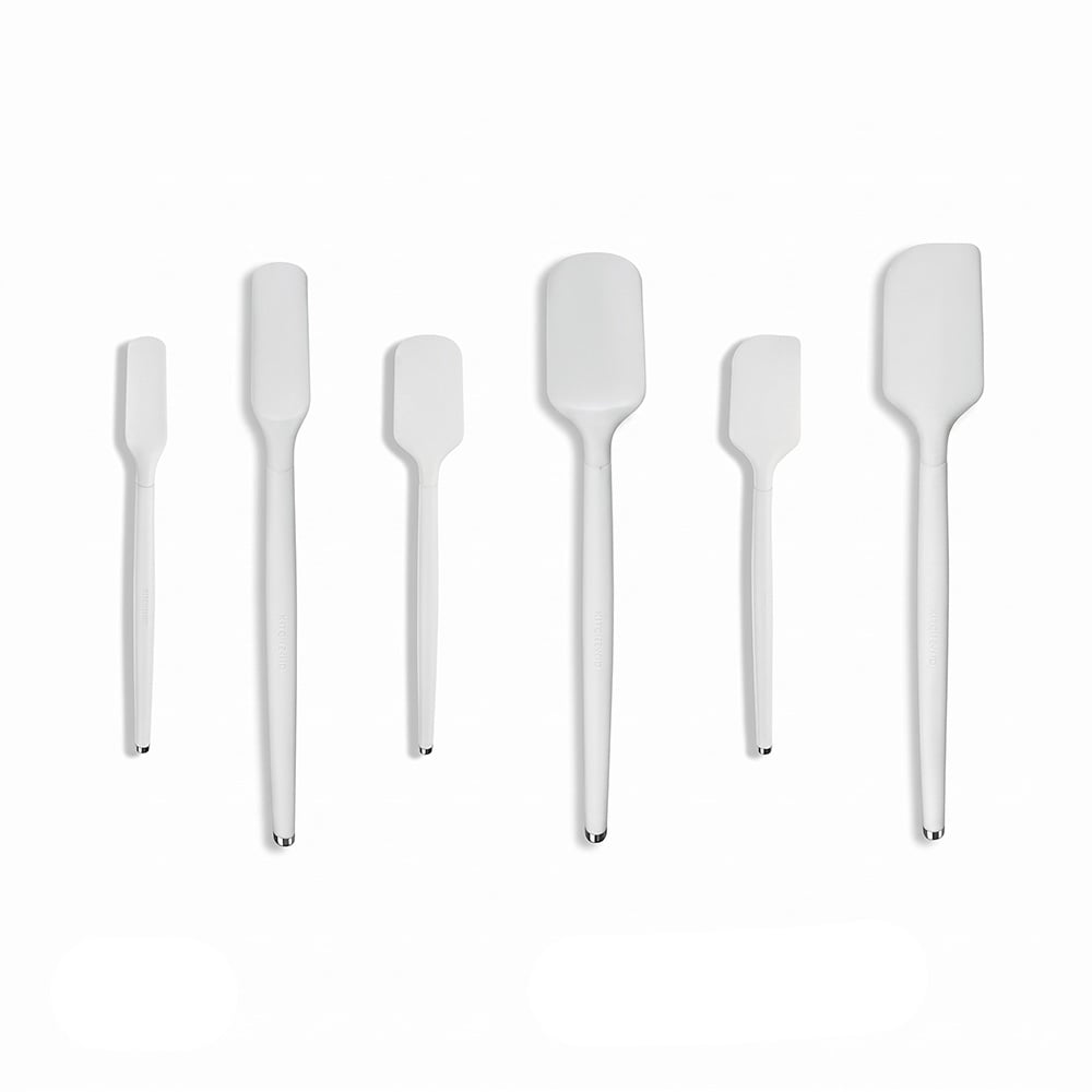White Pure Silicone Spatulas, 6 Piece Set