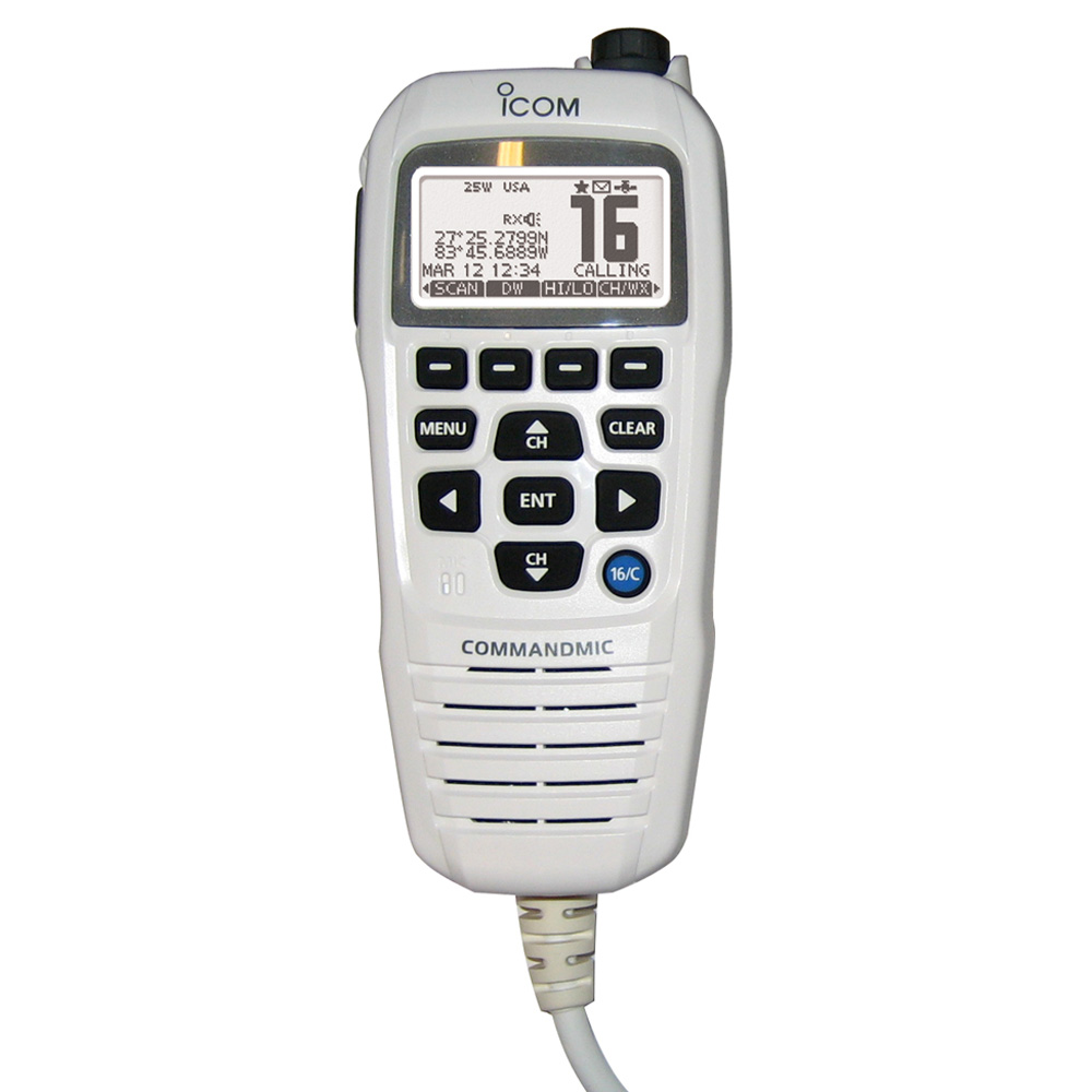 HM195 CommandMic IV with White BlackLit LCD - Super White