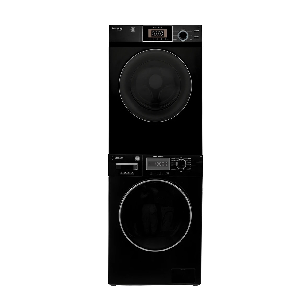 Compact Stackable EW 822 Washer + ED 866 Dryer, Black