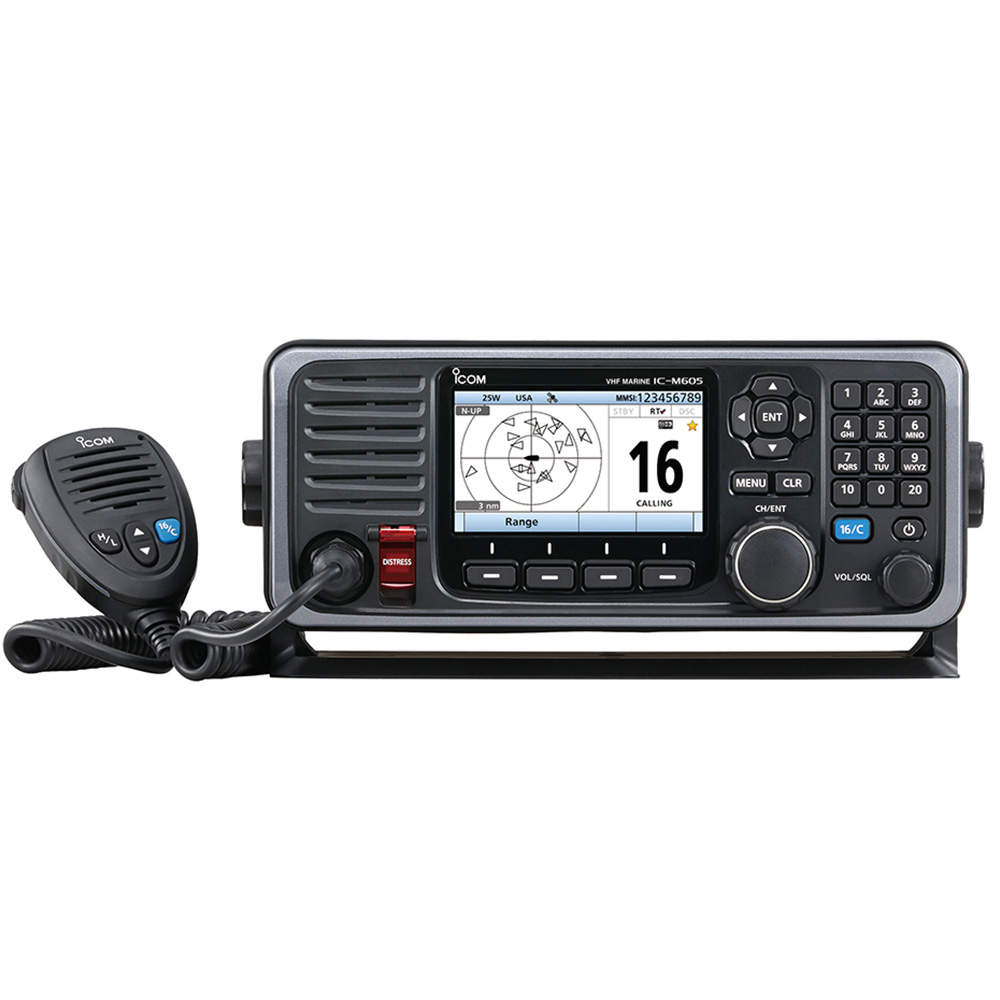 IC-M605 Fixed Mount 25W VHF w/ Color Display & AIS