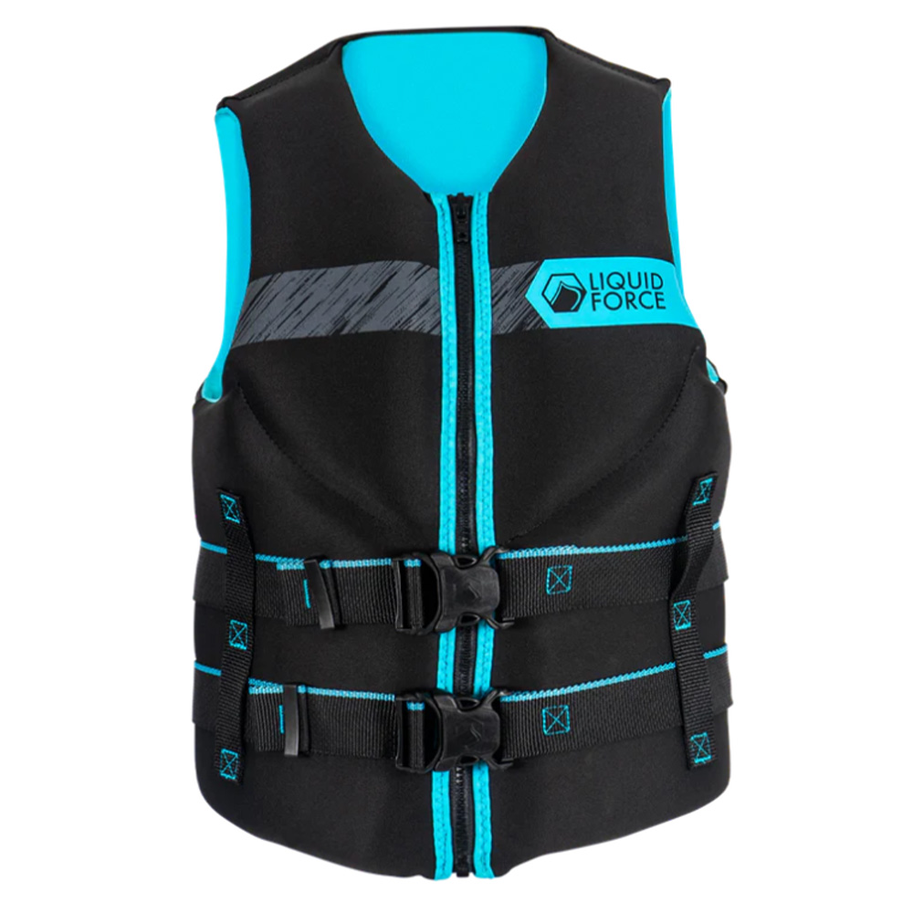LIQUID FORCE Women's Classic Hinge Medium Black/Aqua CGA Life Jacket (2225636)