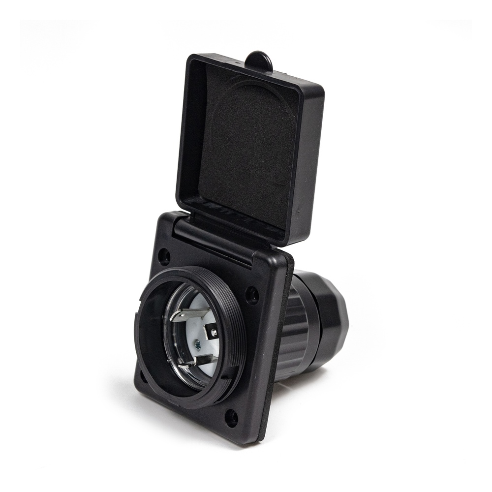 Electric Electric World 30A Black RV Inlet w/ Stainless Steel Cover - $26.79 at Overton's
