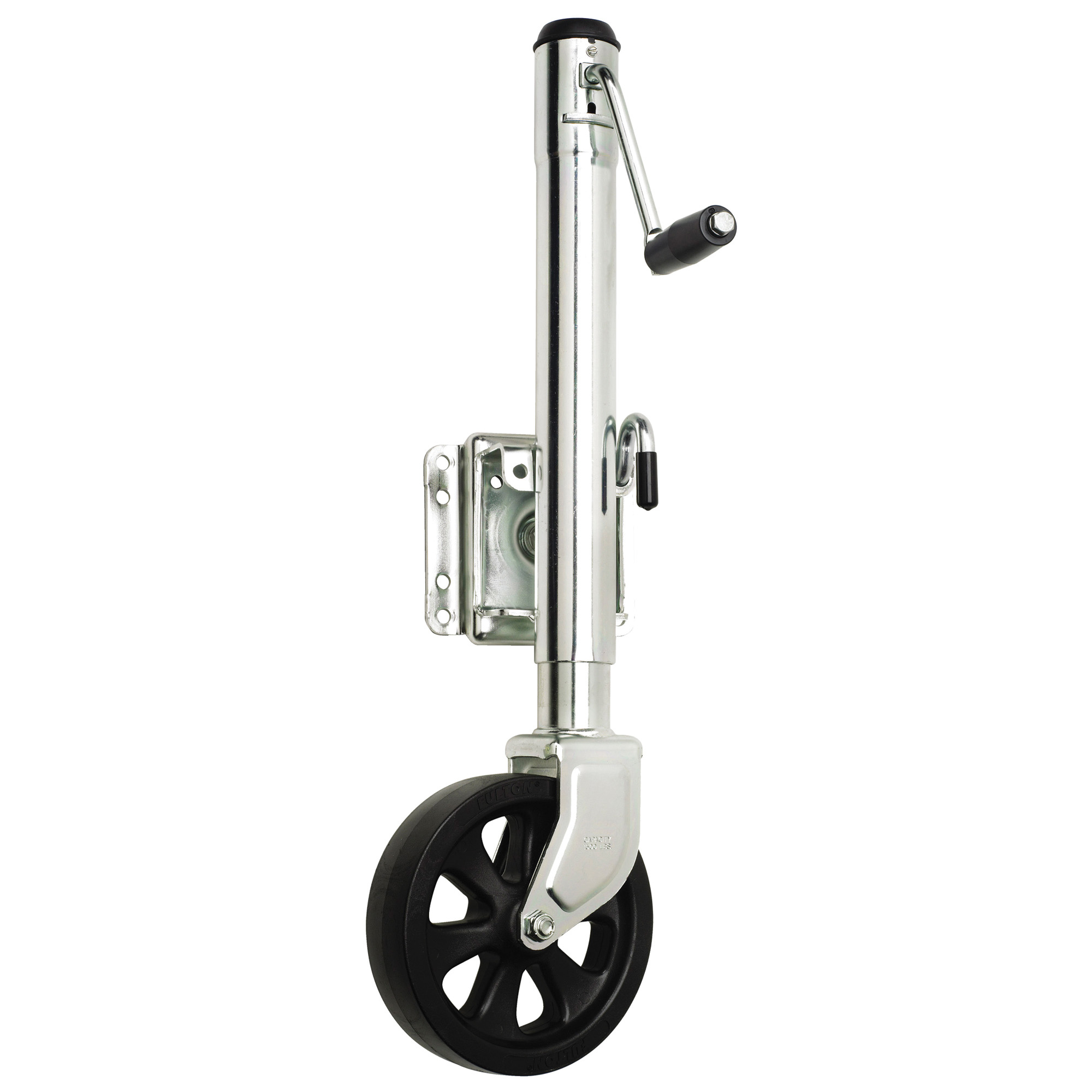 Pacific Rim Bolt-On Swivel Jack - 1500 LB Capacity, 8" Wheel, Zinc Plated For Trailers