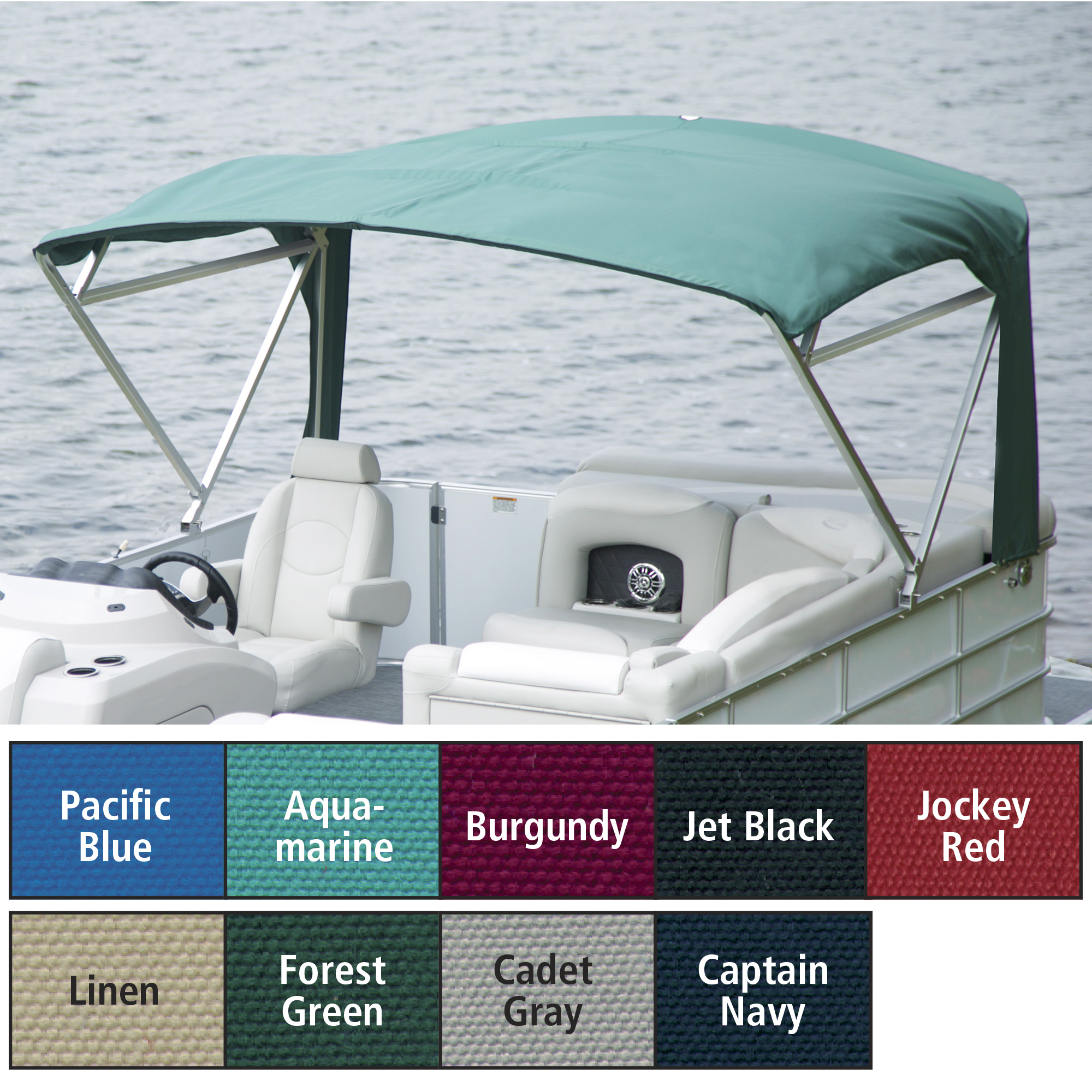 Shademate Buggy Style Pontoon Bimini Top Fabric Only 9096 Wide