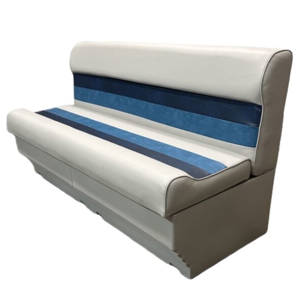 Premium Premium Series 55" Pontoon Bench Seat Cushion w/ 2 Bases - Grey / Navy/Blue - $599.99 at Overton's