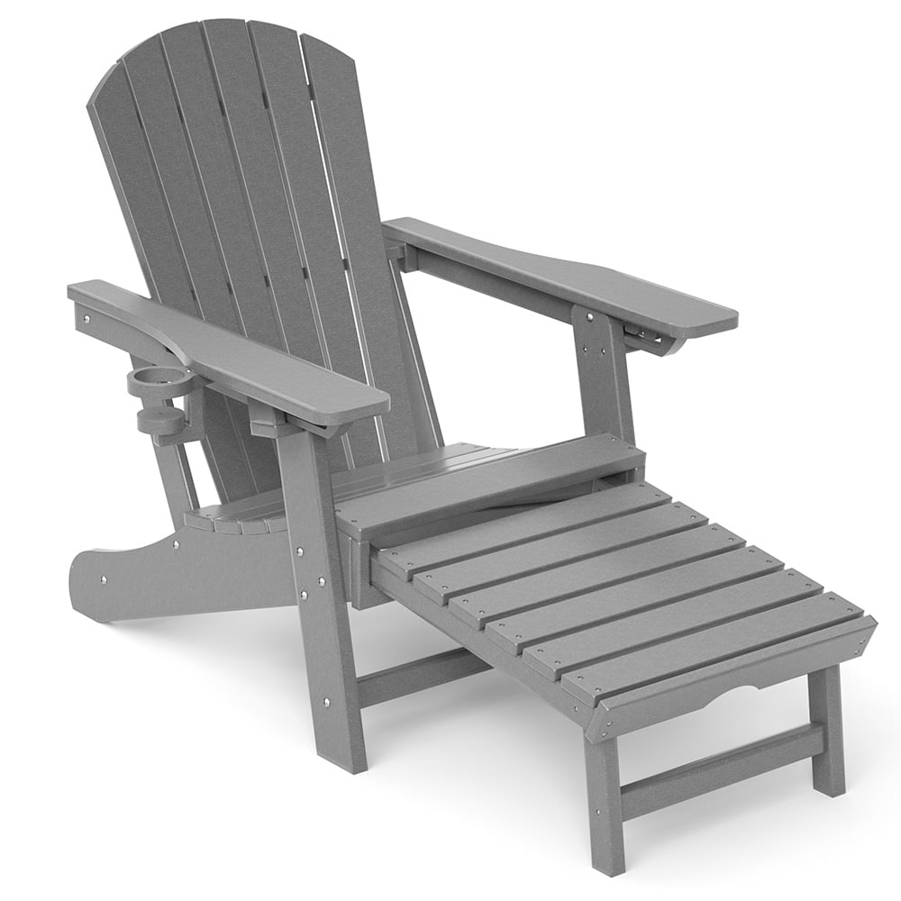 Adjustable Adirondack Chair with Built-In Ottoman