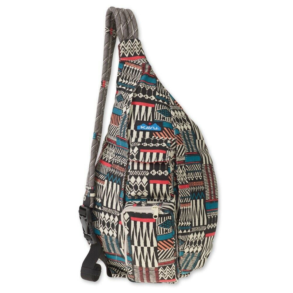 kavu tobacco rope bag Sling Buff Two vertical zip pockets grant easy access to small essentials KAVU Rope Bag | Free