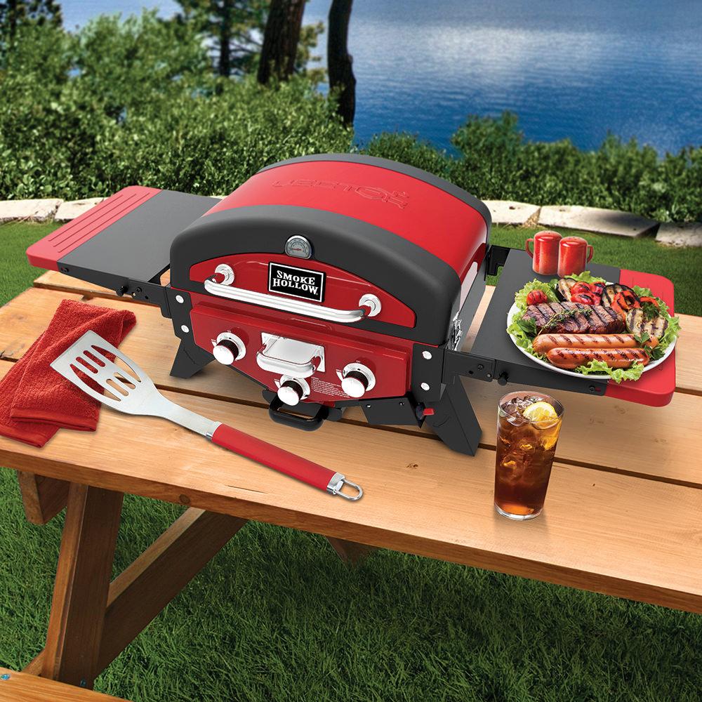Smoke Hollow Vector Series Smoking Tabletop 3-Burner Gas Grill