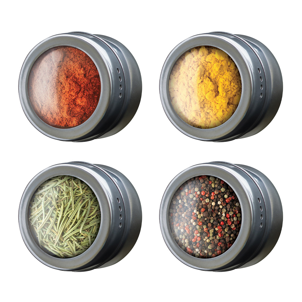Space and Home Twist-and-Shake Magnetic Spice Jars, 4-Pack