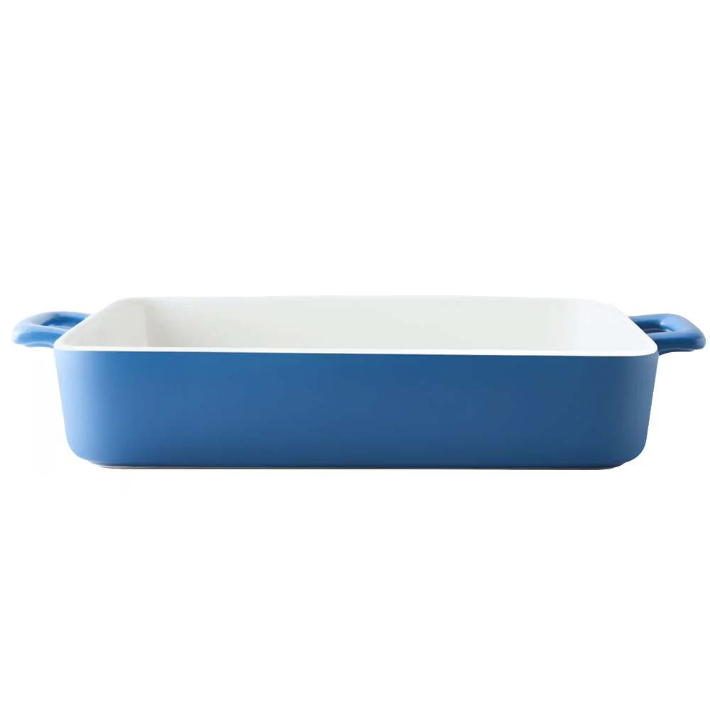  15 in Large Rectangular Stoneware Baking Dish, Blue - $19.97 at Overton's
