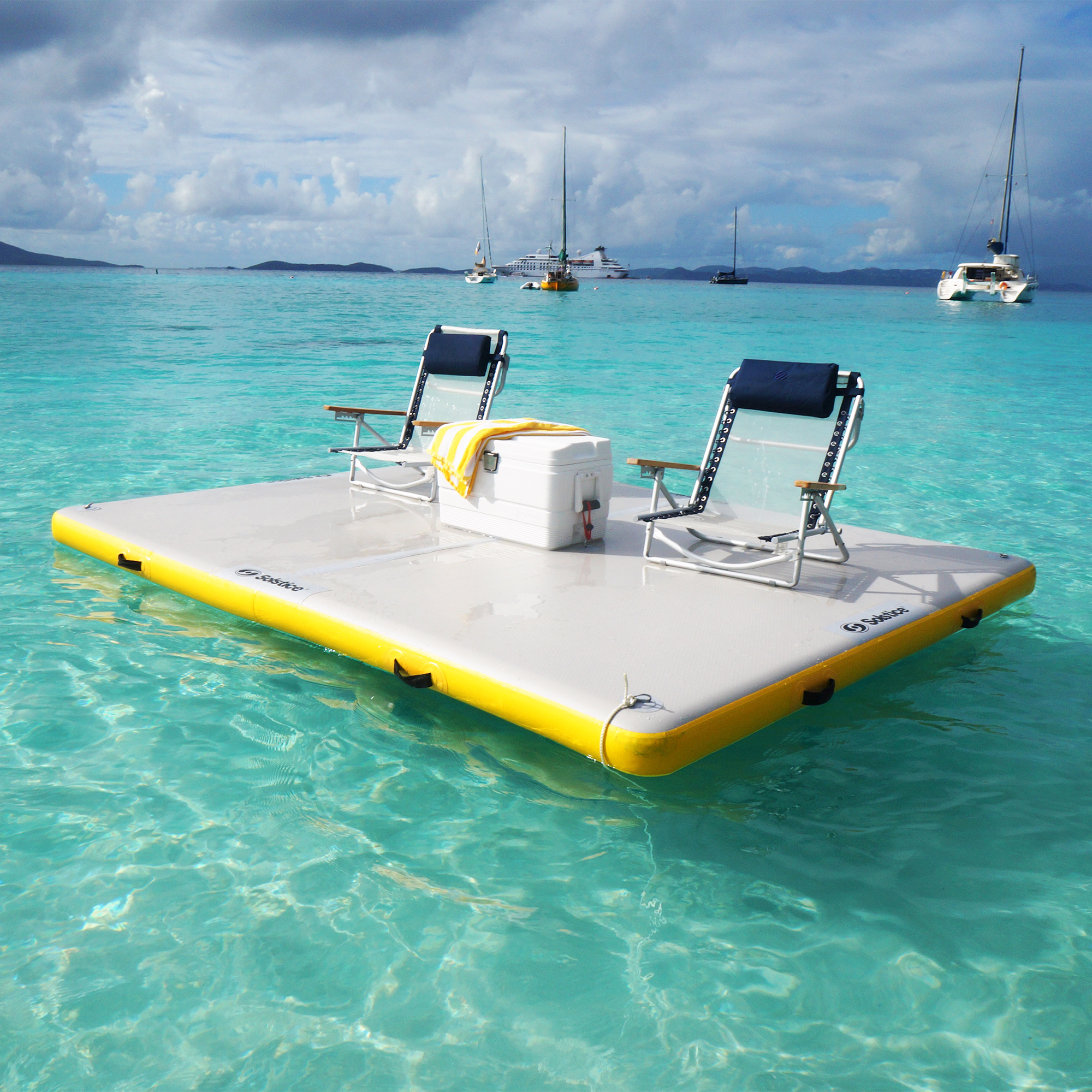 洋楽 floathing poiets Solstice Inflatable Floating Dock, 10' x 8' x 6