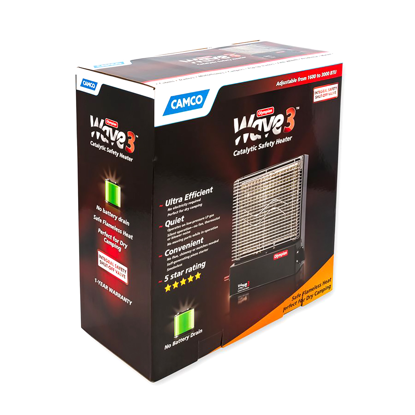 Camco Olympian Wave-3 Catalytic Heater | 3,000 BTU