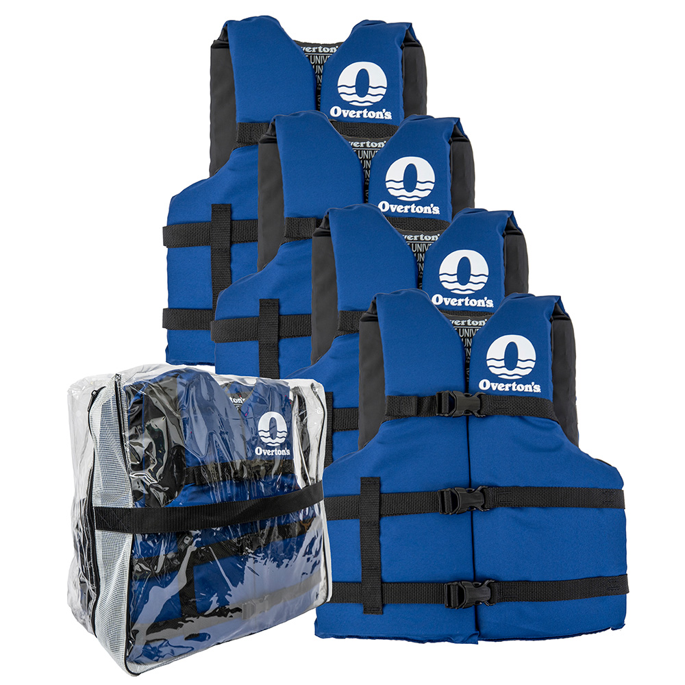 Universal Adult Life Jackets 4Pack, Blue Overton's