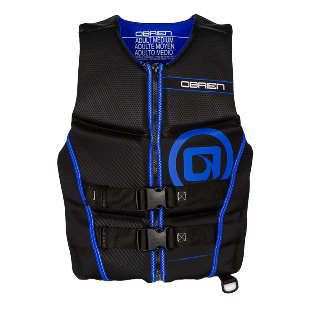 O'Brien Flex V-Back Life Jacket for Men - Black/Blue - Small