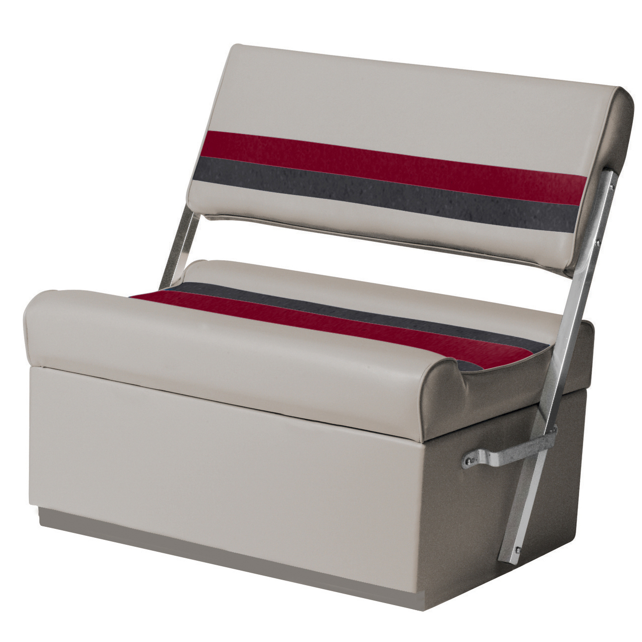 Toonmate Deluxe Pontoon Flip Flop Seat with Toe Kick Base, Gray Overton's