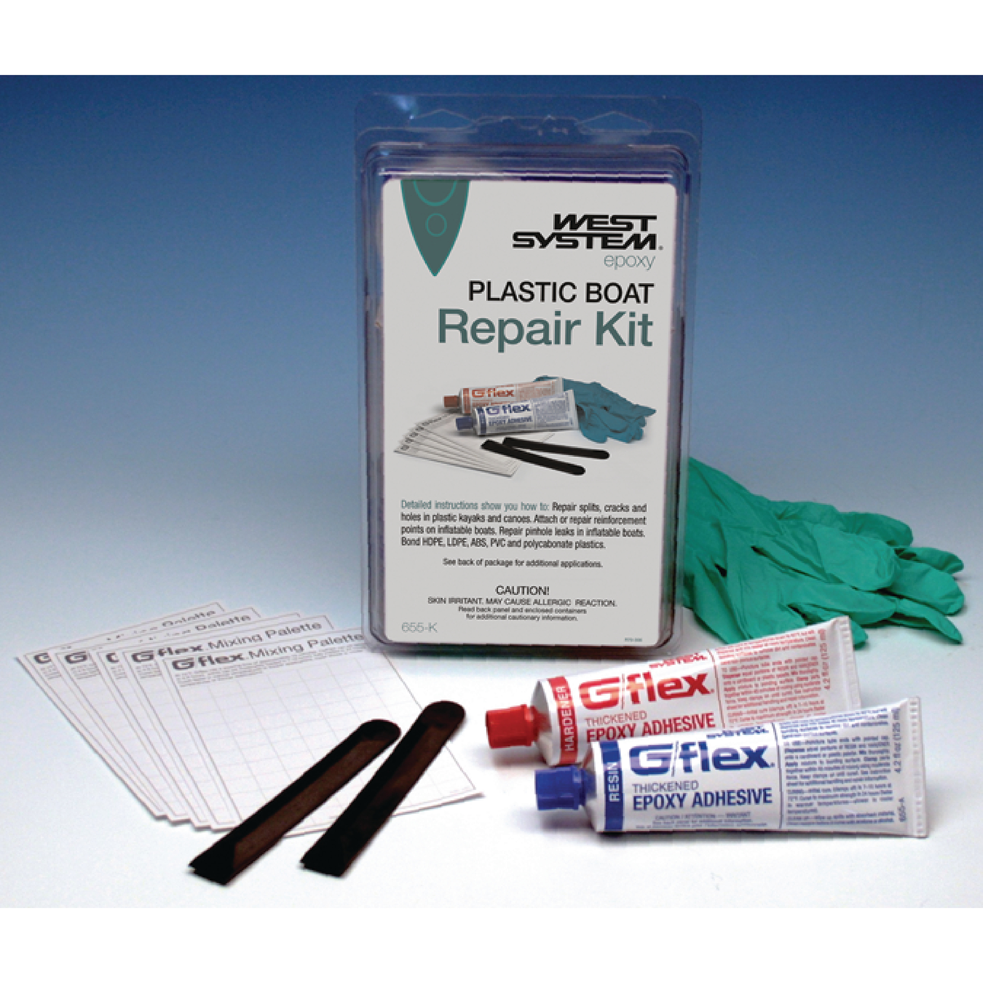 Canoe Kayak 655 Plastic Repair Kit West Marine Epoxy Adhesive 655k G